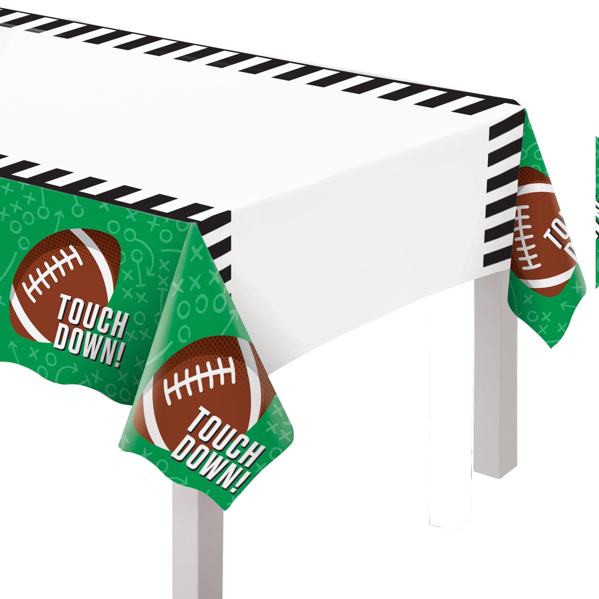 Touchdown Football Plastic Table Cover, 54in x 84in - Ready Set