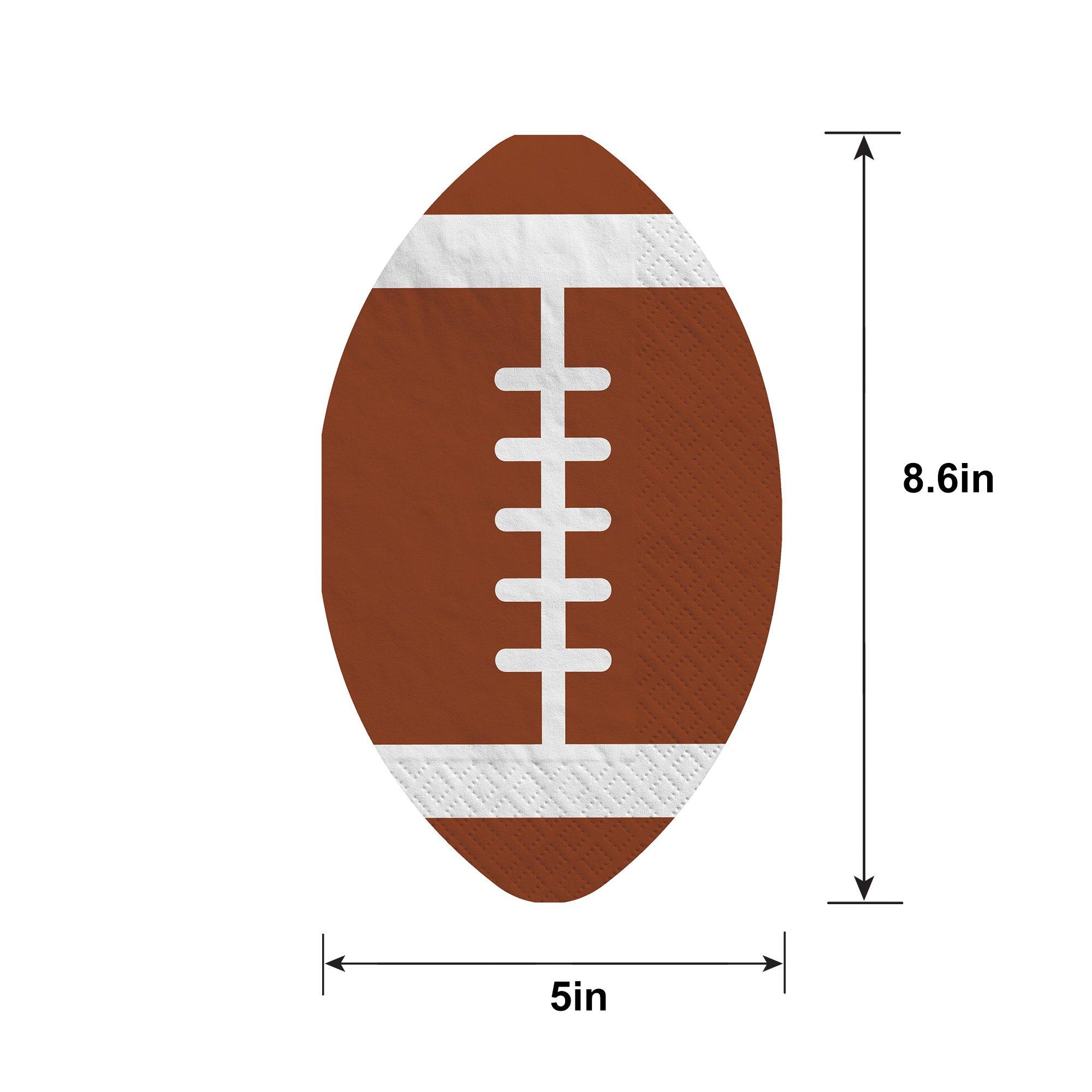 Football-Shaped Paper Lunch Napkins, 8.6in, 40ct - Ready Set