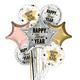 Elegant New Year Celebration Foil Balloon Bouquet, 7pc