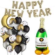 Moon, Stars & Wine Happy New Year Balloon Backdrop Kit, 24pc