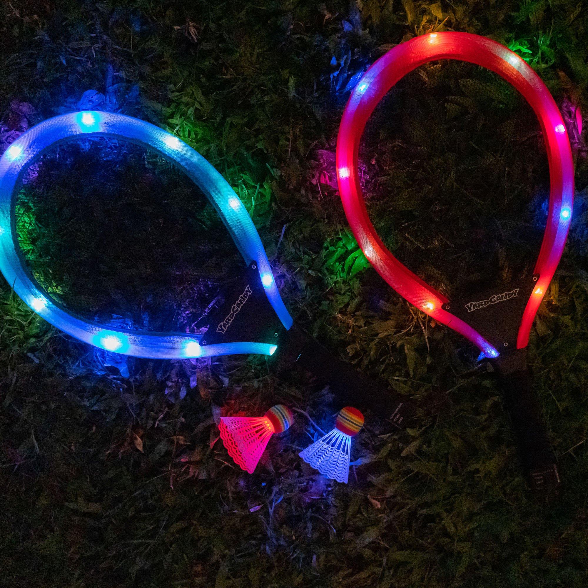 Light-Up LED Badminton Game Set, 4pc