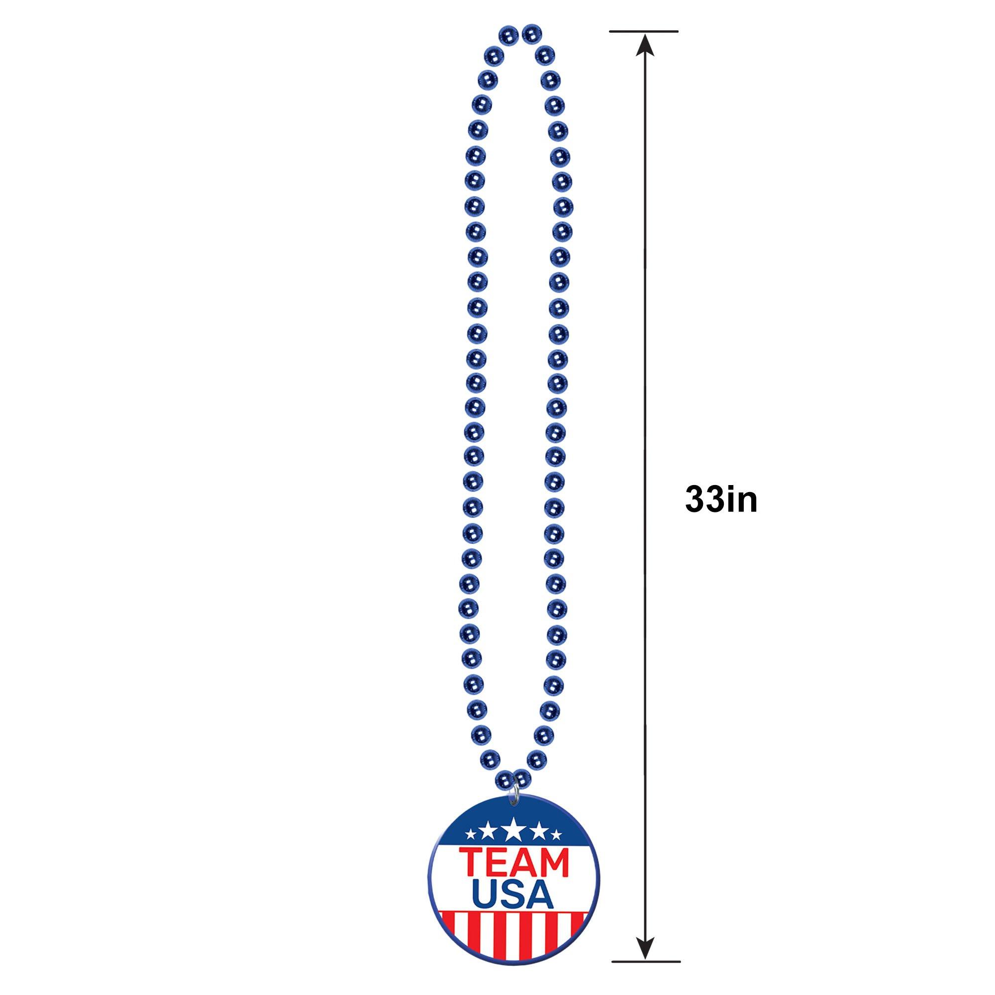 Team USA Bead Necklace, 33in