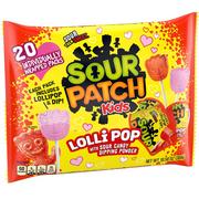 Sour Patch Kids Valentine's Day Lollipops with Sour Candy Dipping Powder, 20pc