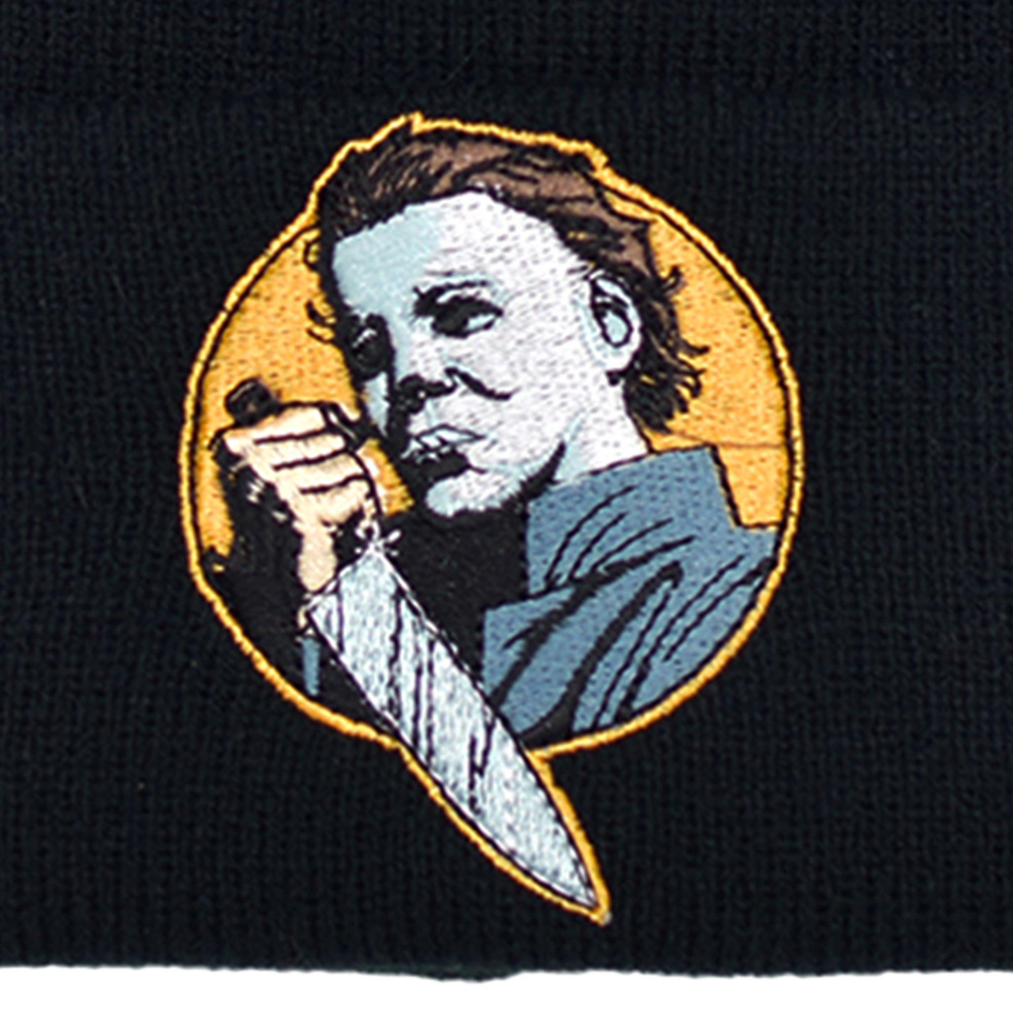 Black Embroidered Michael Myers Knit Beanie - Halloween II