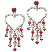Heart Pavé Rhinestone Valentine's Day Drop Earrings