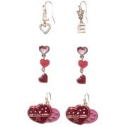Love, Hearts & Chocolates Valentine's Day Earring Set, 3 Pairs
