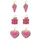 Flowers, Gifts & Love Hearts Valentine's Day Earring Set, 3 Pairs