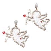 Cupid Rhinestone Valentine's Day Drop Earrings