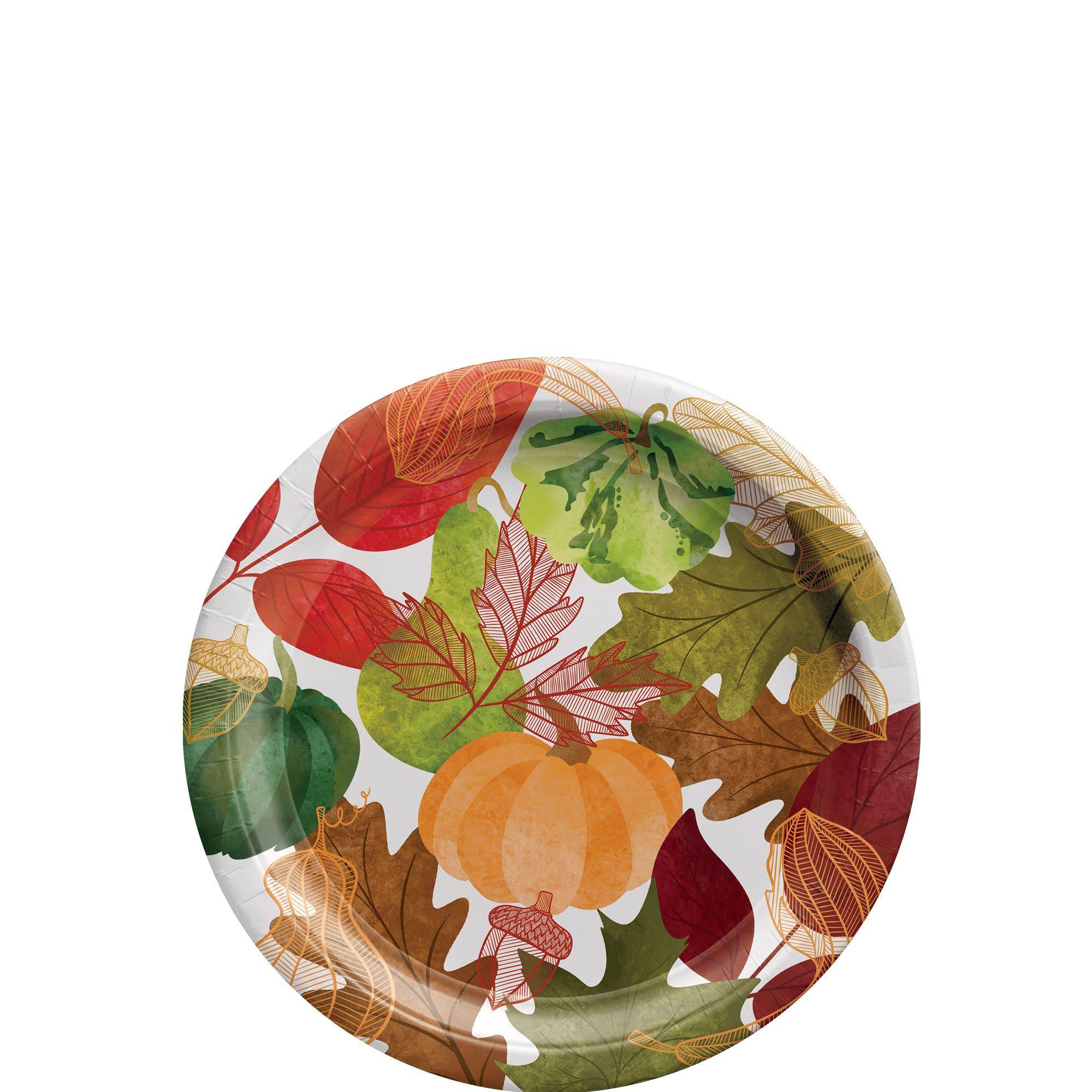 Changing Seasons Thanksgiving Paper Dessert Plates, 6.75in, 20ct