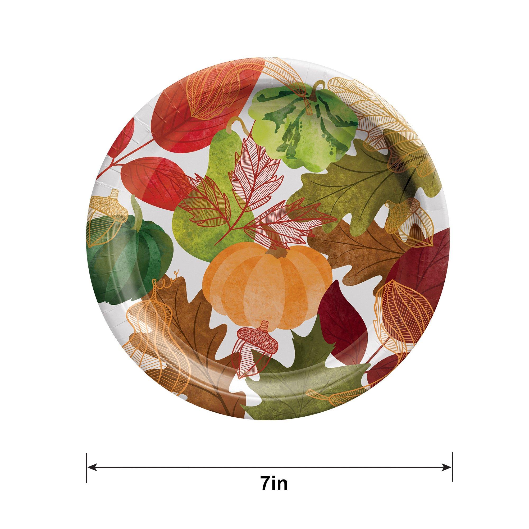 Changing Seasons Thanksgiving Paper Dessert Plates, 6.75in, 20ct