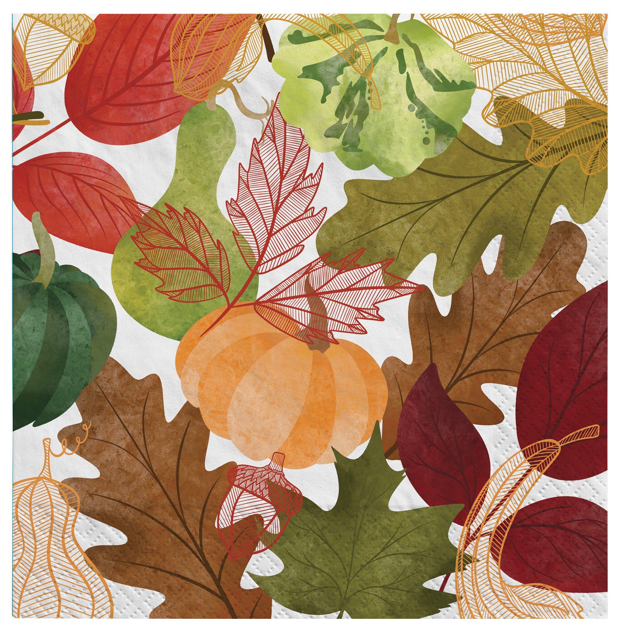 Changing Seasons Thanksgiving Paper Dinner Napkins, 7.5in, 40ct