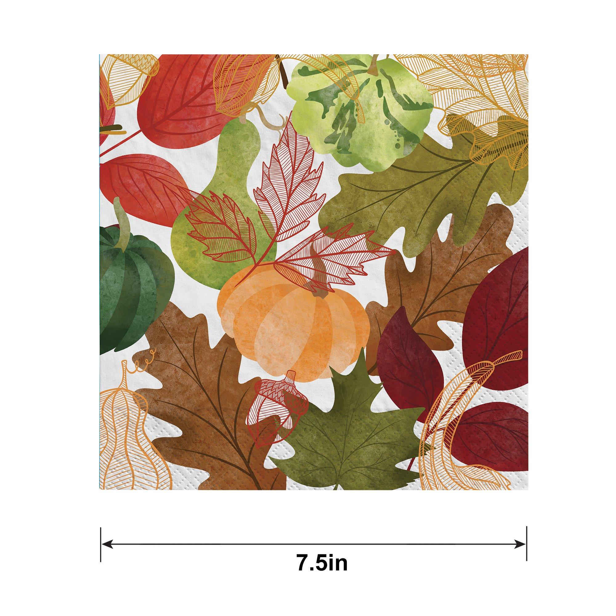Changing Seasons Thanksgiving Paper Dinner Napkins, 7.5in, 40ct