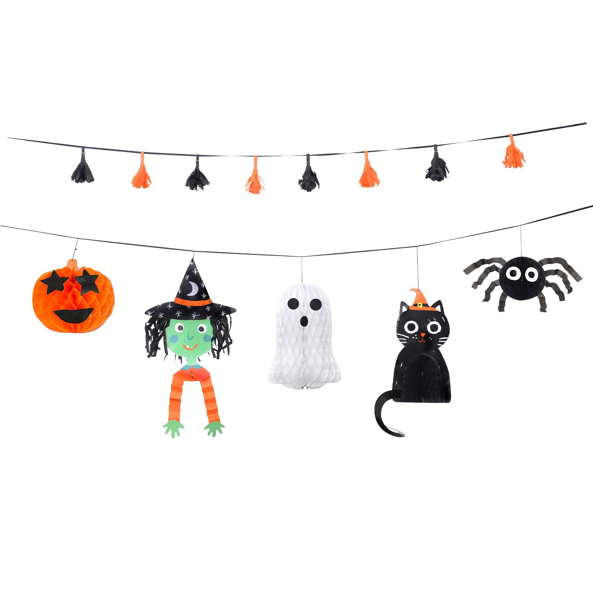 Spooky Friends Honeycomb & Tassel Banner Set, 6ft, 2pc