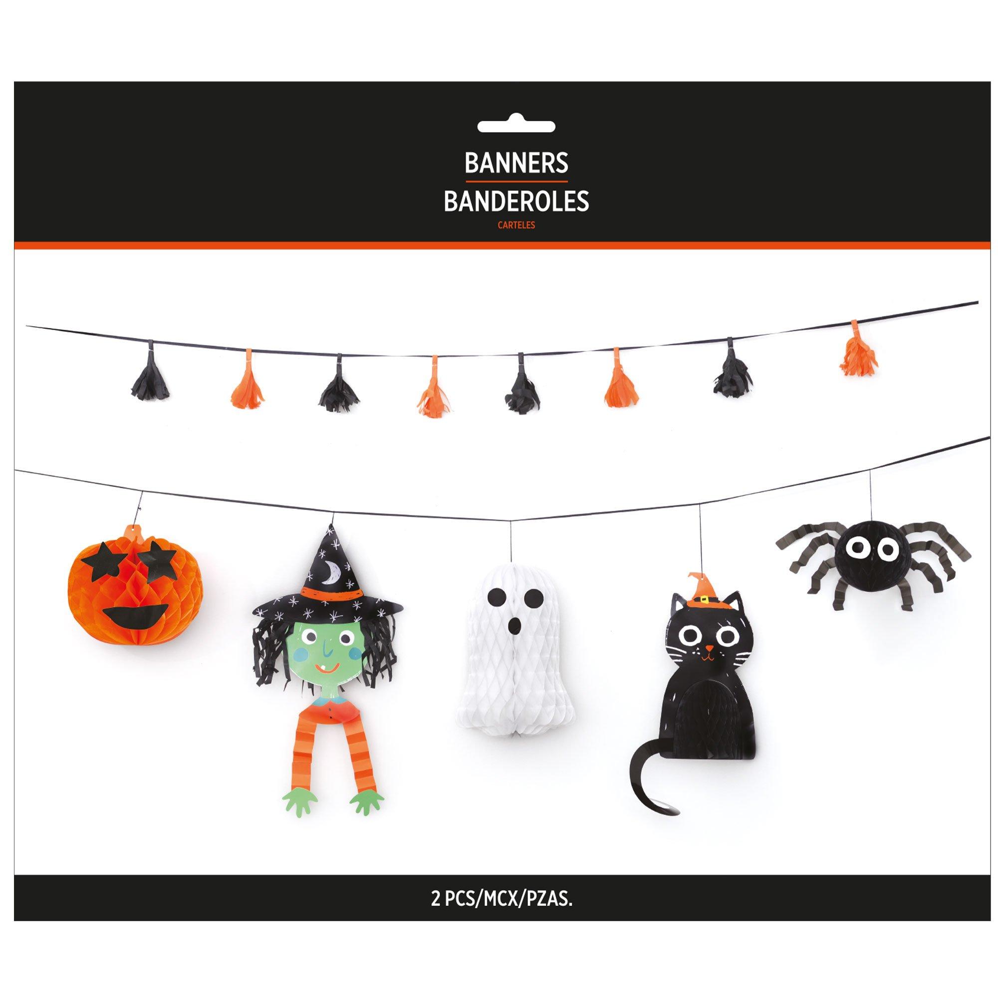 Spooky Friends Honeycomb & Tassel Banner Set, 6ft, 2pc