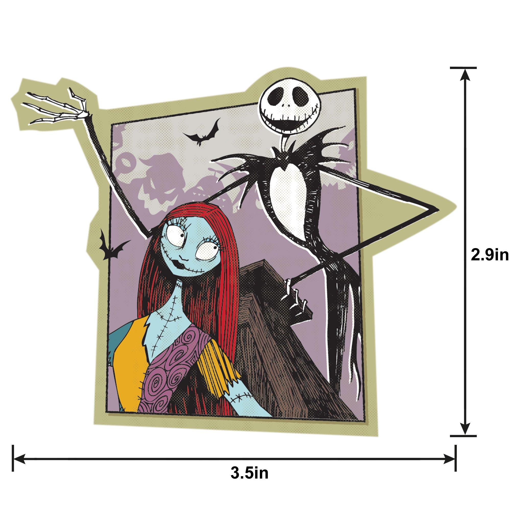 Jack Skellington & Sally Sticker, 3.5in x 2.9in - The Nightmare Before Christmas