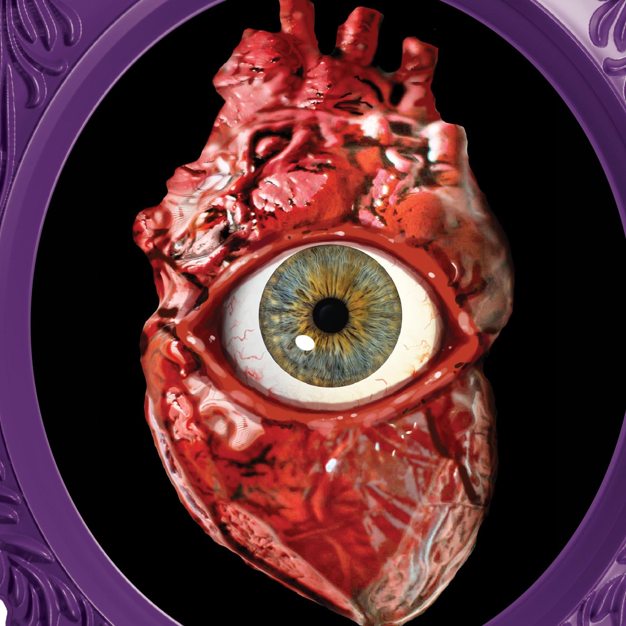 Heart Lenticular Vacuform Plastic Decoration, 9.6in x 11.5in - Dark Academia