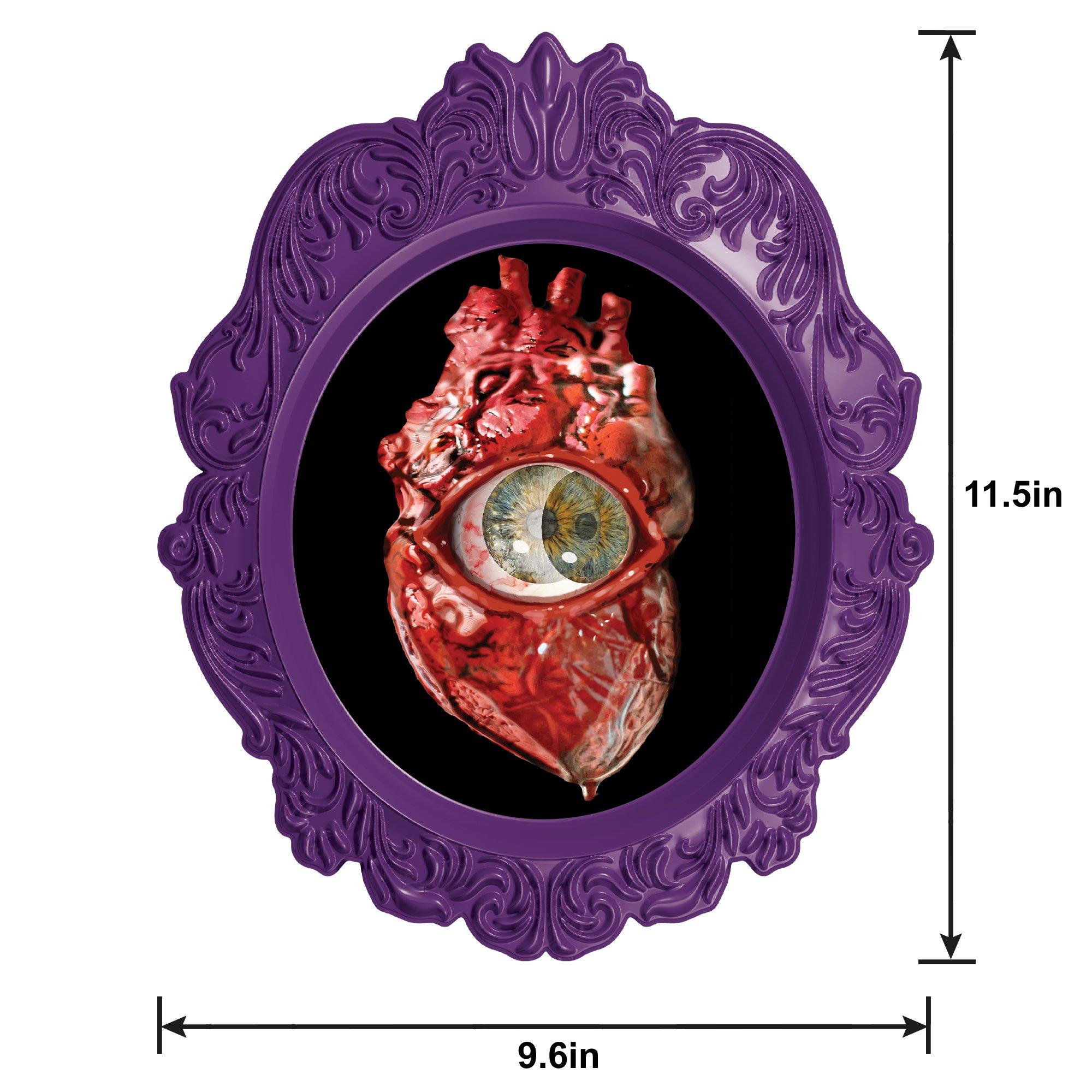 Heart Lenticular Vacuform Plastic Decoration, 9.6in x 11.5in - Dark Academia
