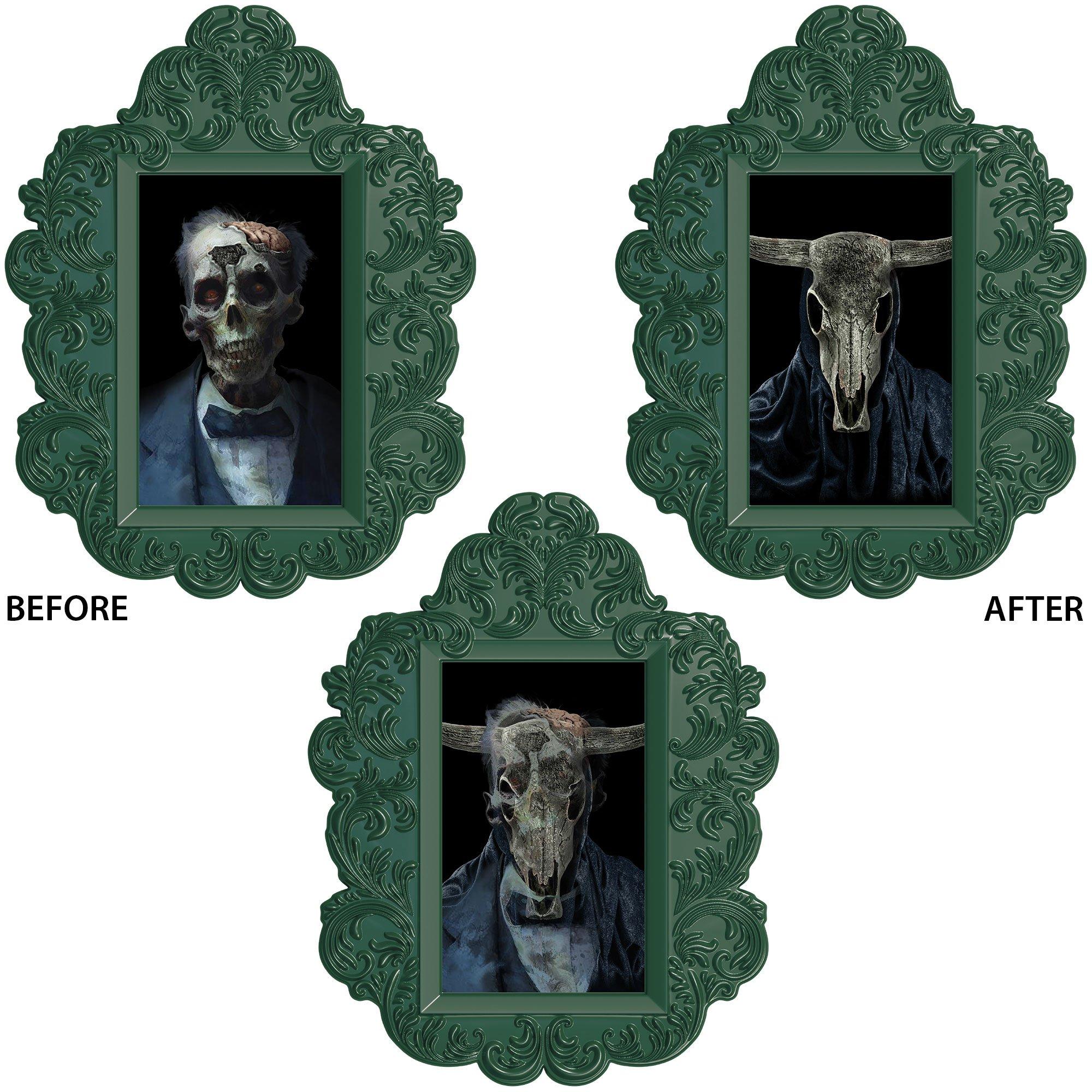 Skull Lenticular Vacuform Plastic Decoration, 12.7in x 16in - Dark Academia