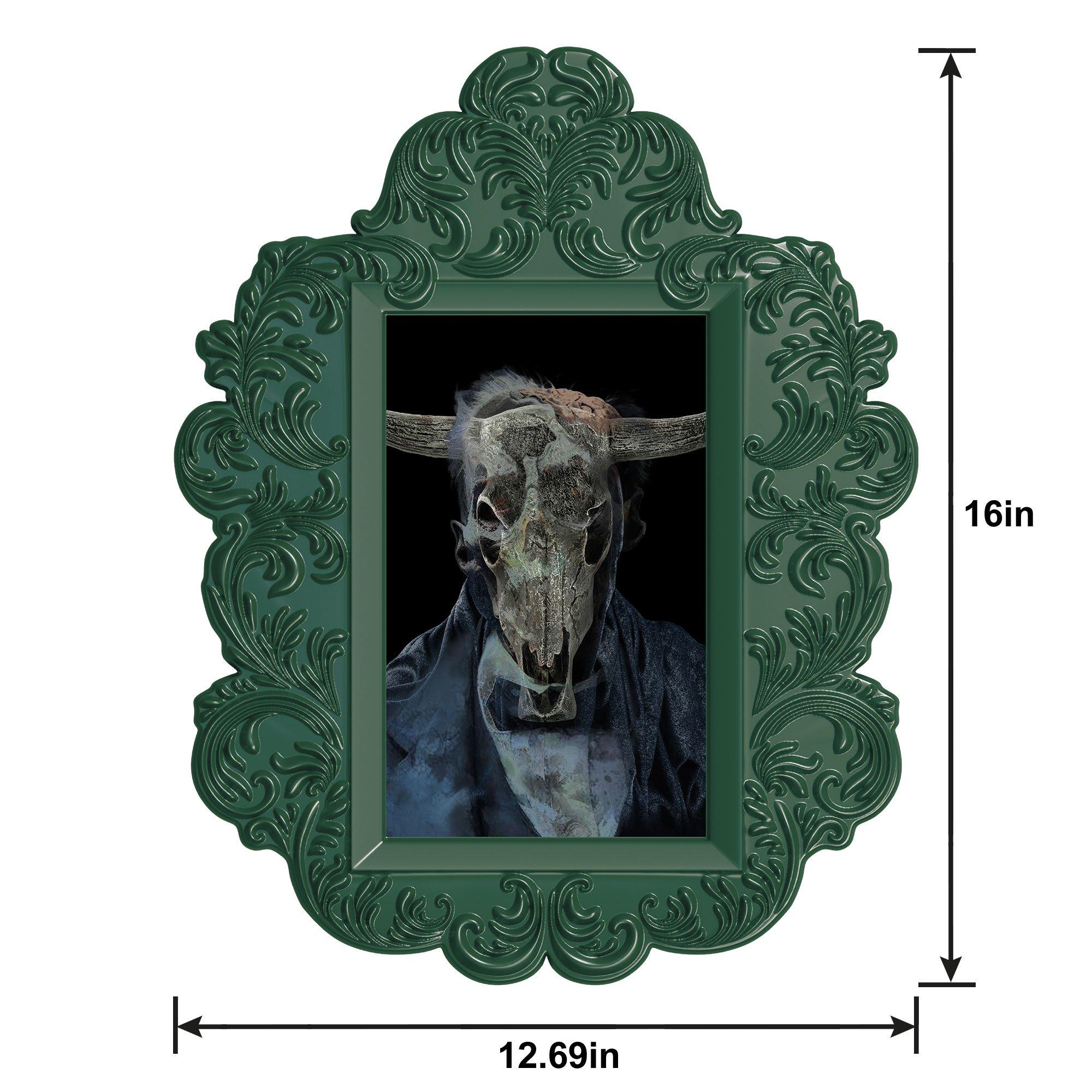 Skull Lenticular Vacuform Plastic Decoration, 12.7in x 16in - Dark Academia