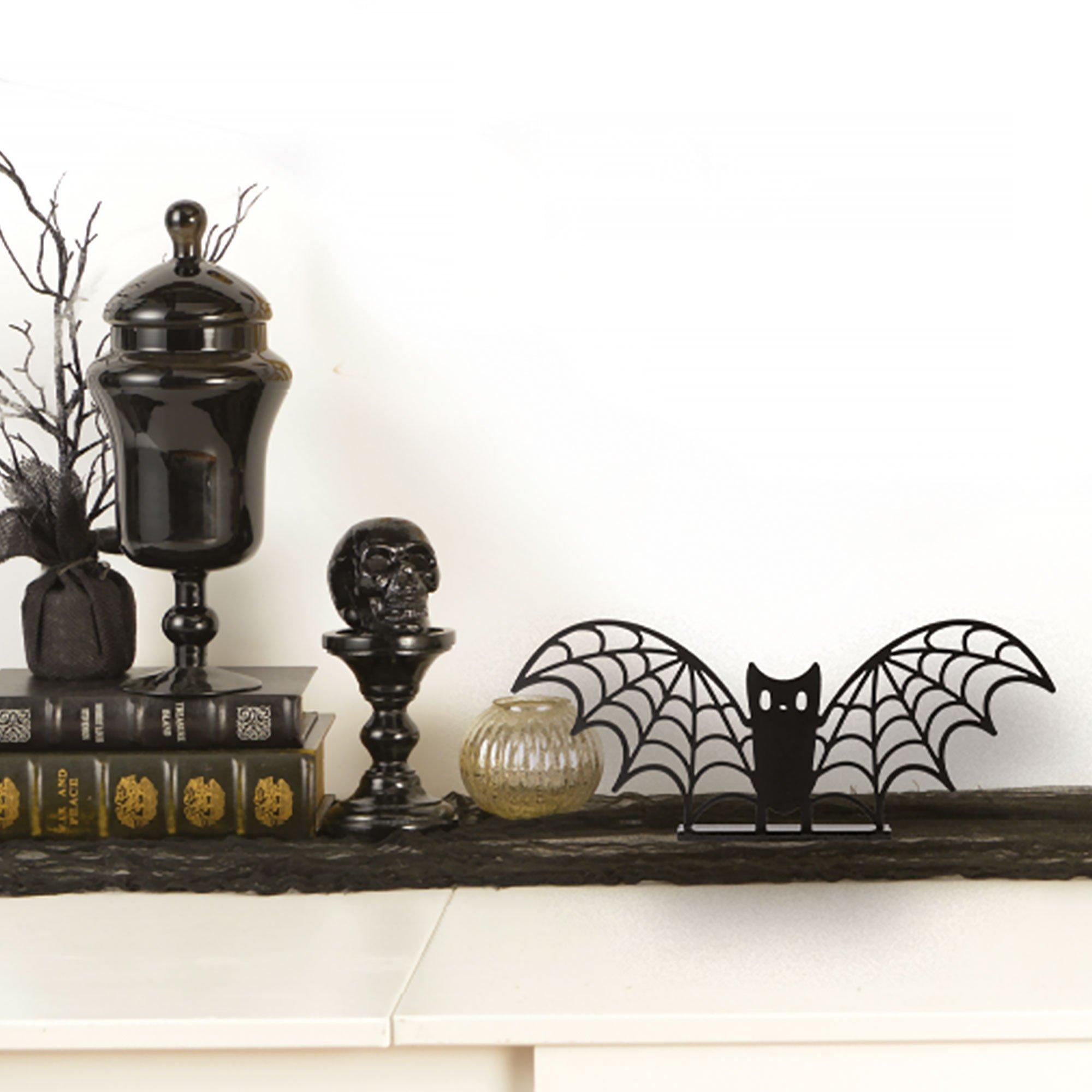 Standing Metal Bat Sign, 18in x 7in - Spellbound Halloween