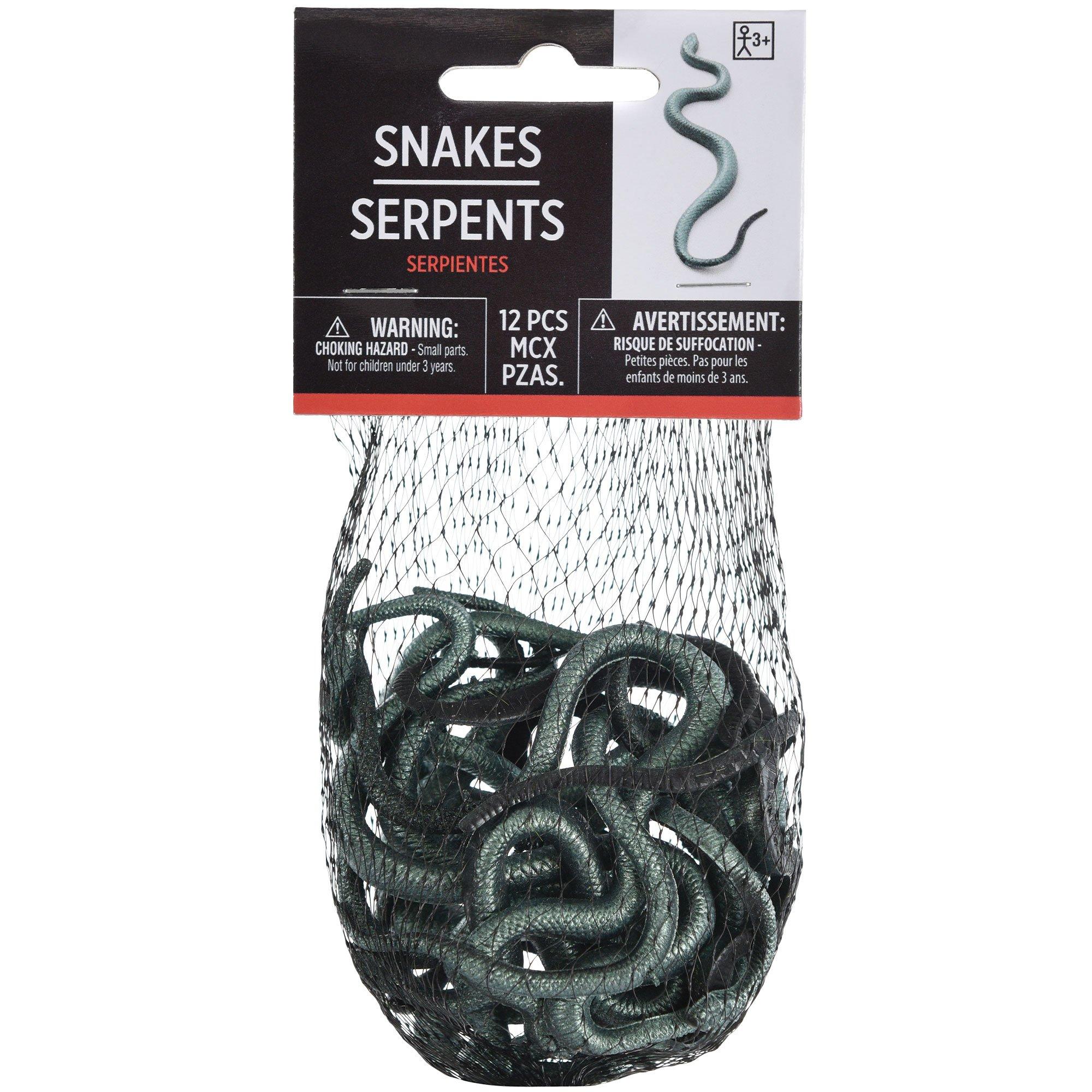 Iridescent Plastic Snakes, 12pc