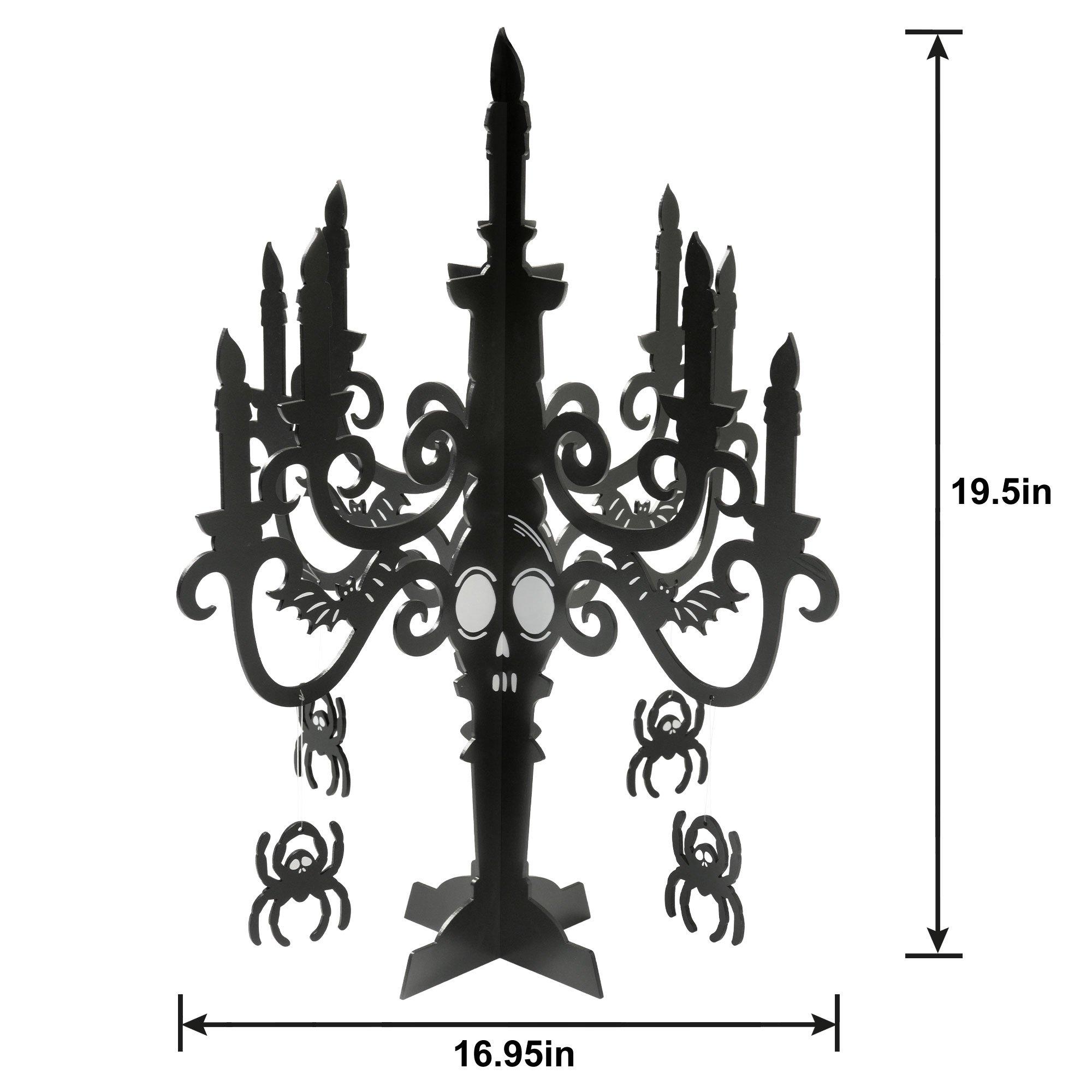 Black MDF Candelabra Decoration, 17in x 19.5in - Spellbound Halloween