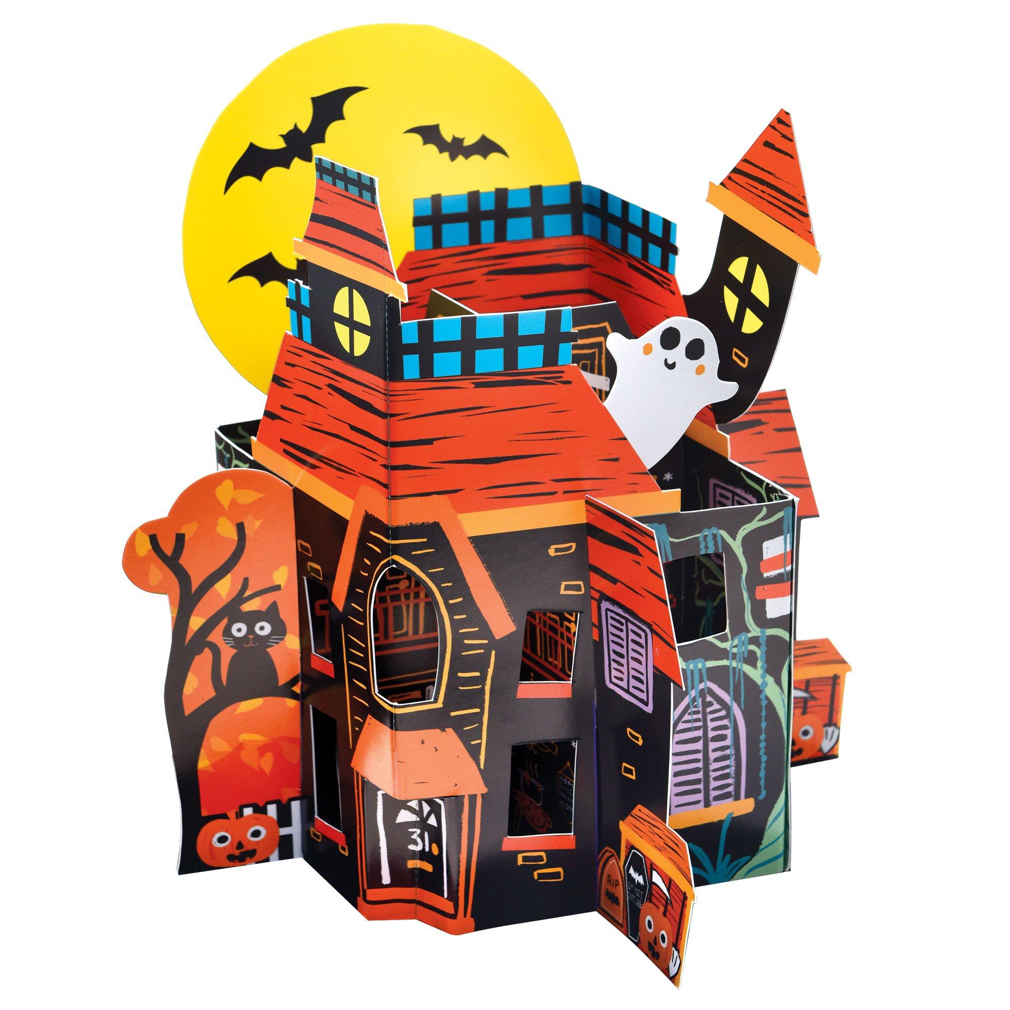 Spooky Friends Haunted House Pop-Up Cardstock Centerpiece, 10.5in x 12.5in