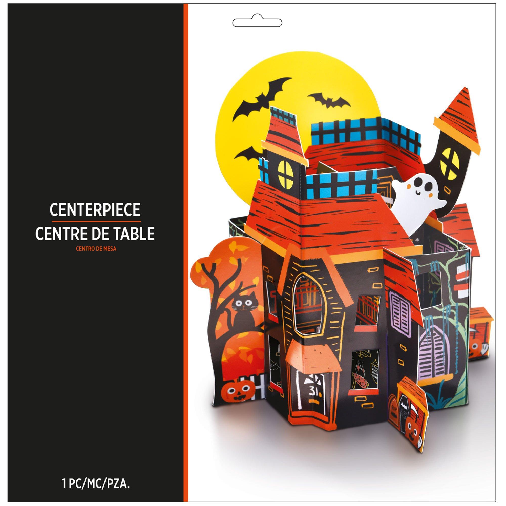 Spooky Friends Haunted House Pop-Up Cardstock Centerpiece, 10.5in x 12.5in