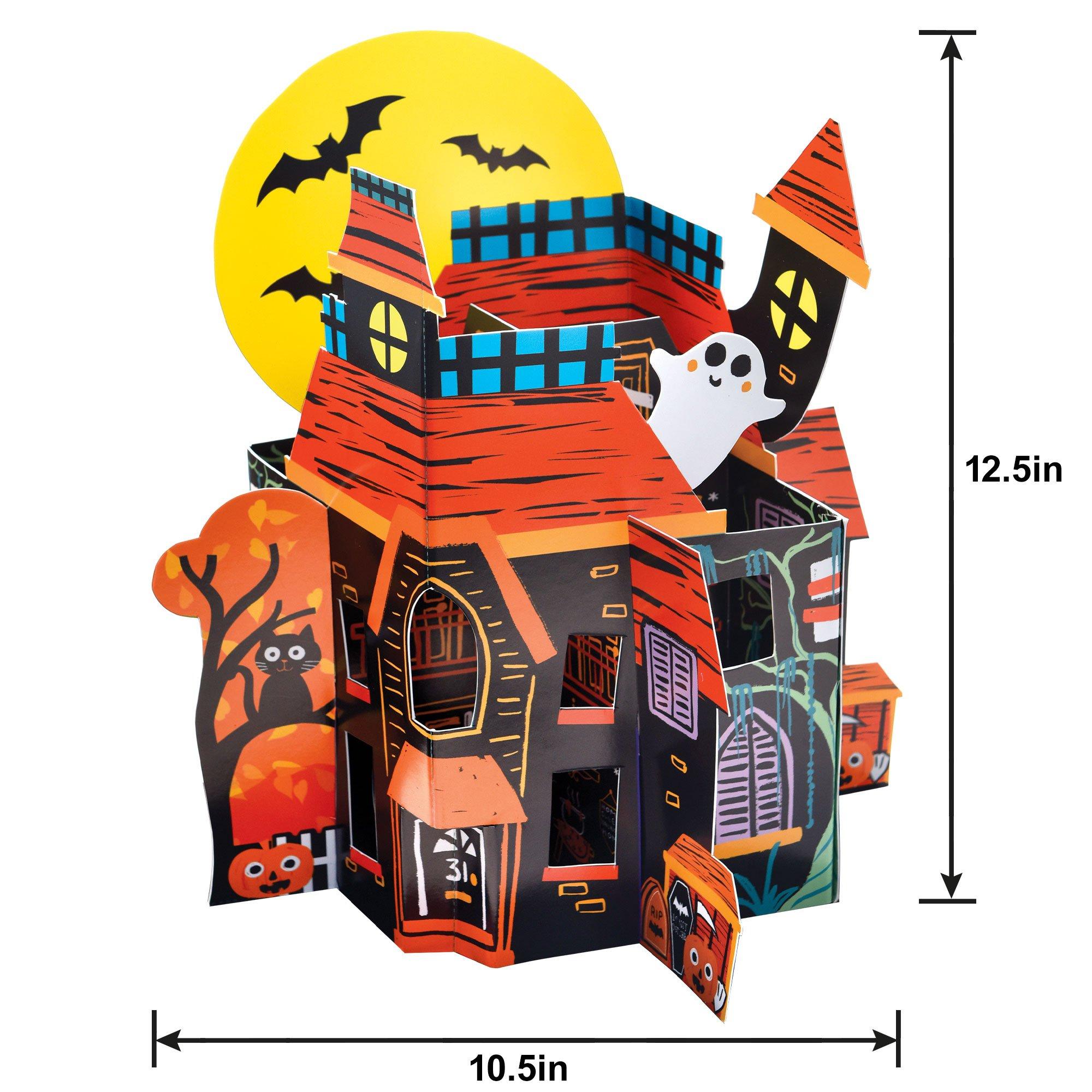 Spooky Friends Haunted House Pop-Up Cardstock Centerpiece, 10.5in x 12.5in