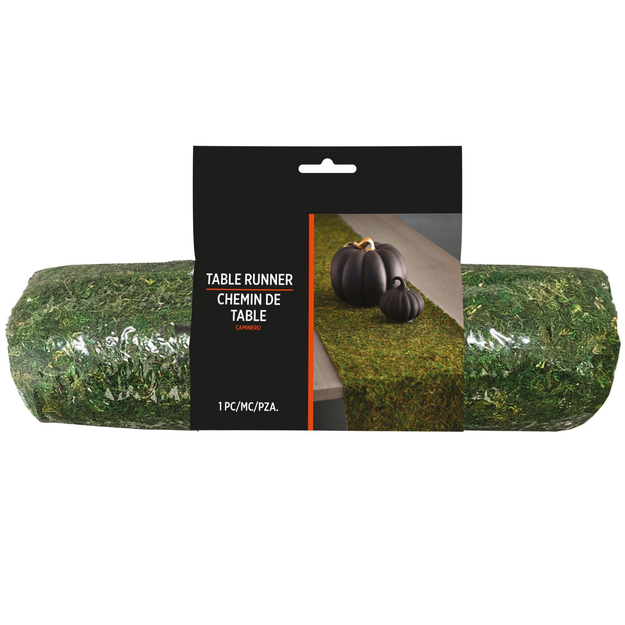 Mutated Forest Moss Table Runner, 13.75in x 72in