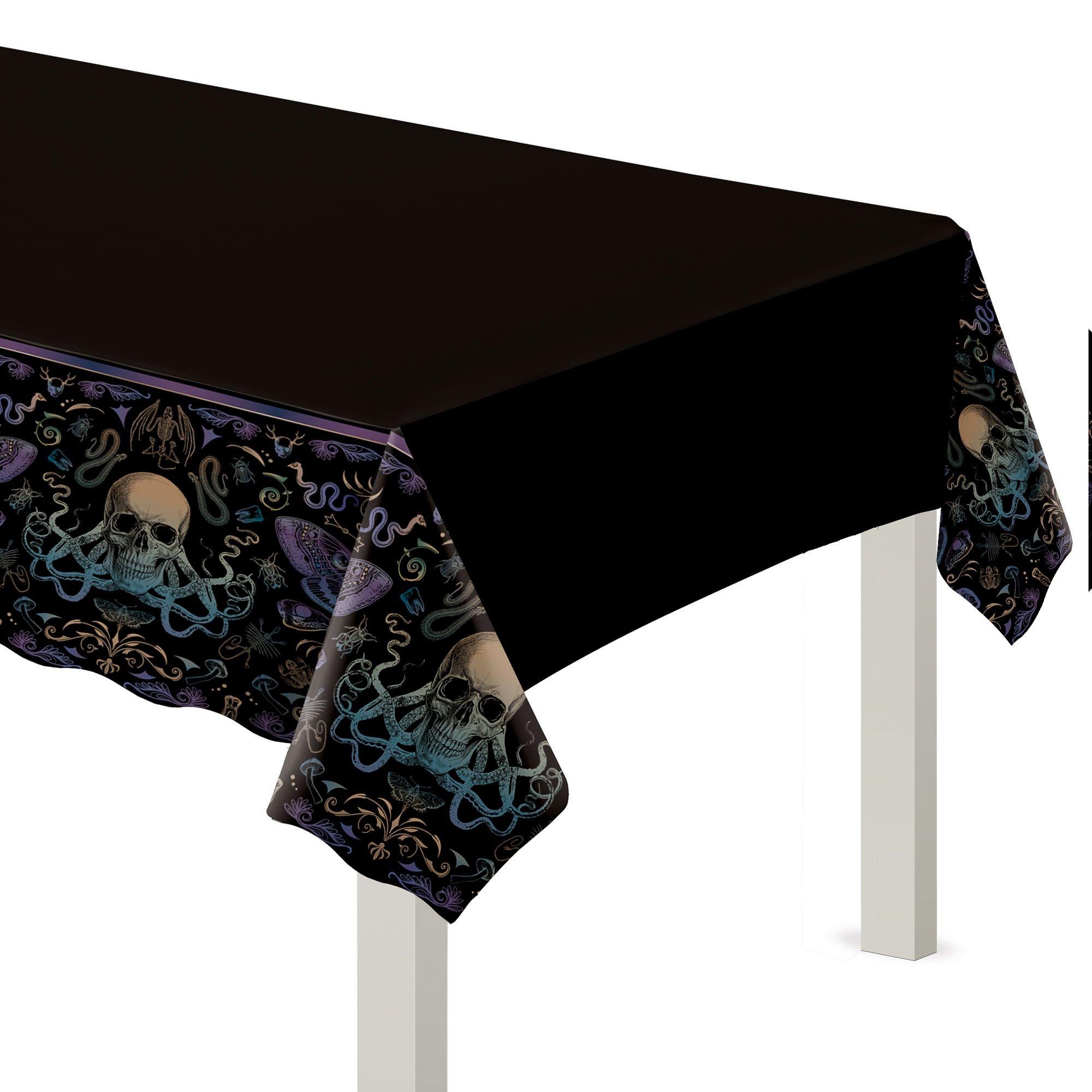 Dark Academia Plastic Table Cover, 54in x 102in