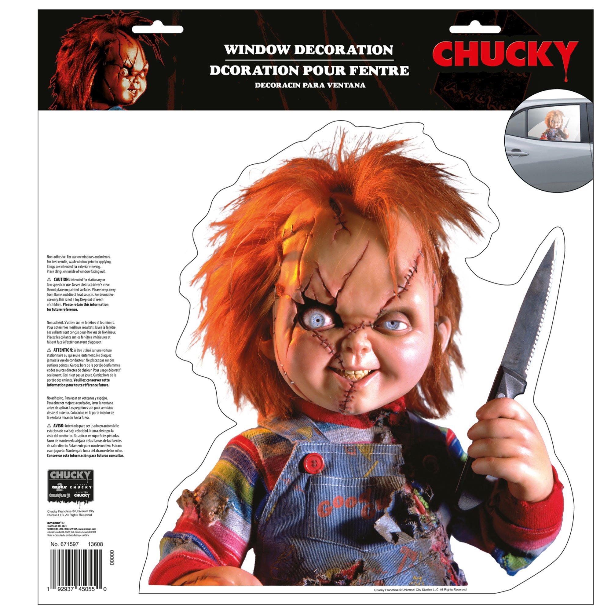 Chucky Vinyl Cling Decal, 14in x 12in - Child's Play