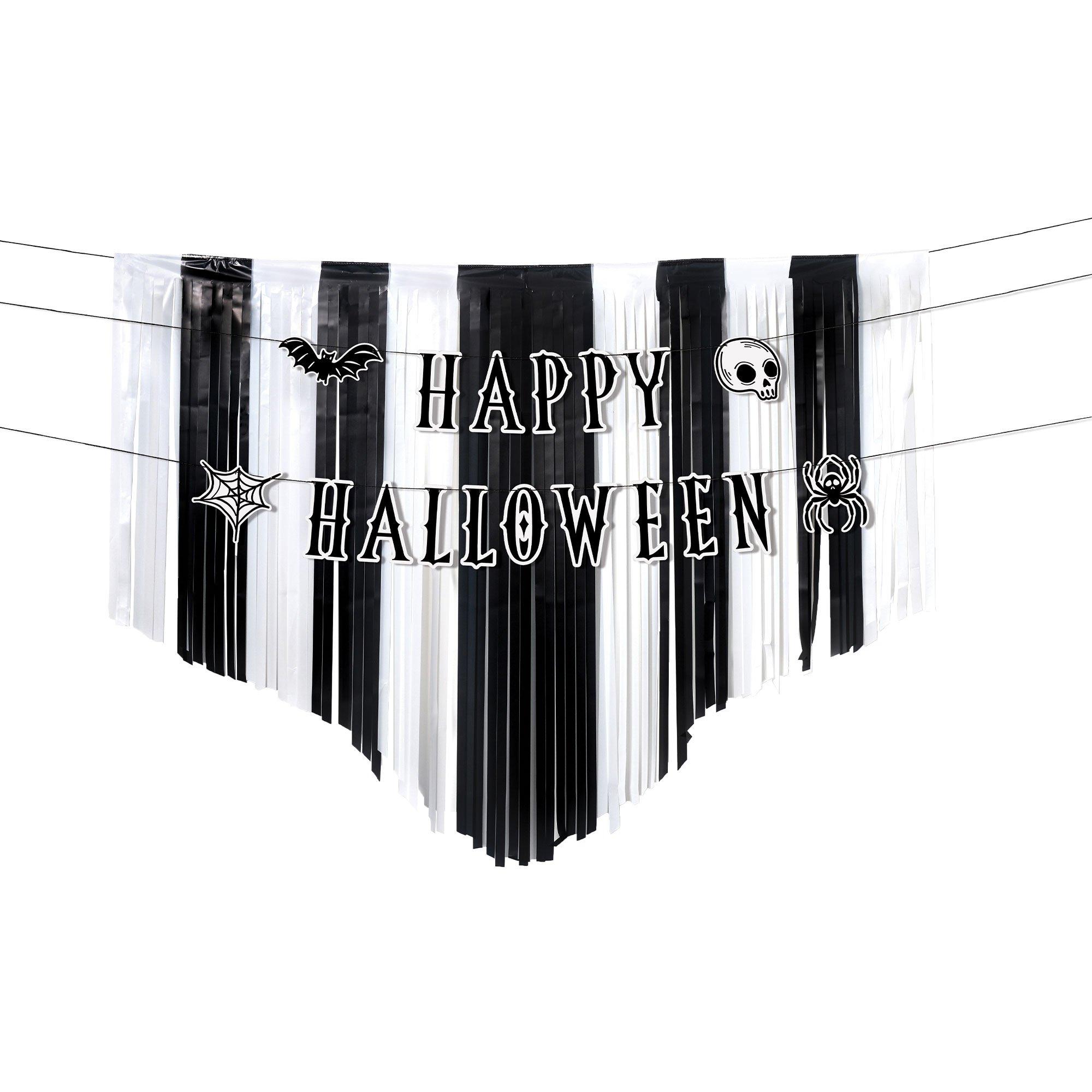 Spellbound Halloween Ribbon & Banner Backdrop Kit, 7ft x 4.7ft, 3pc