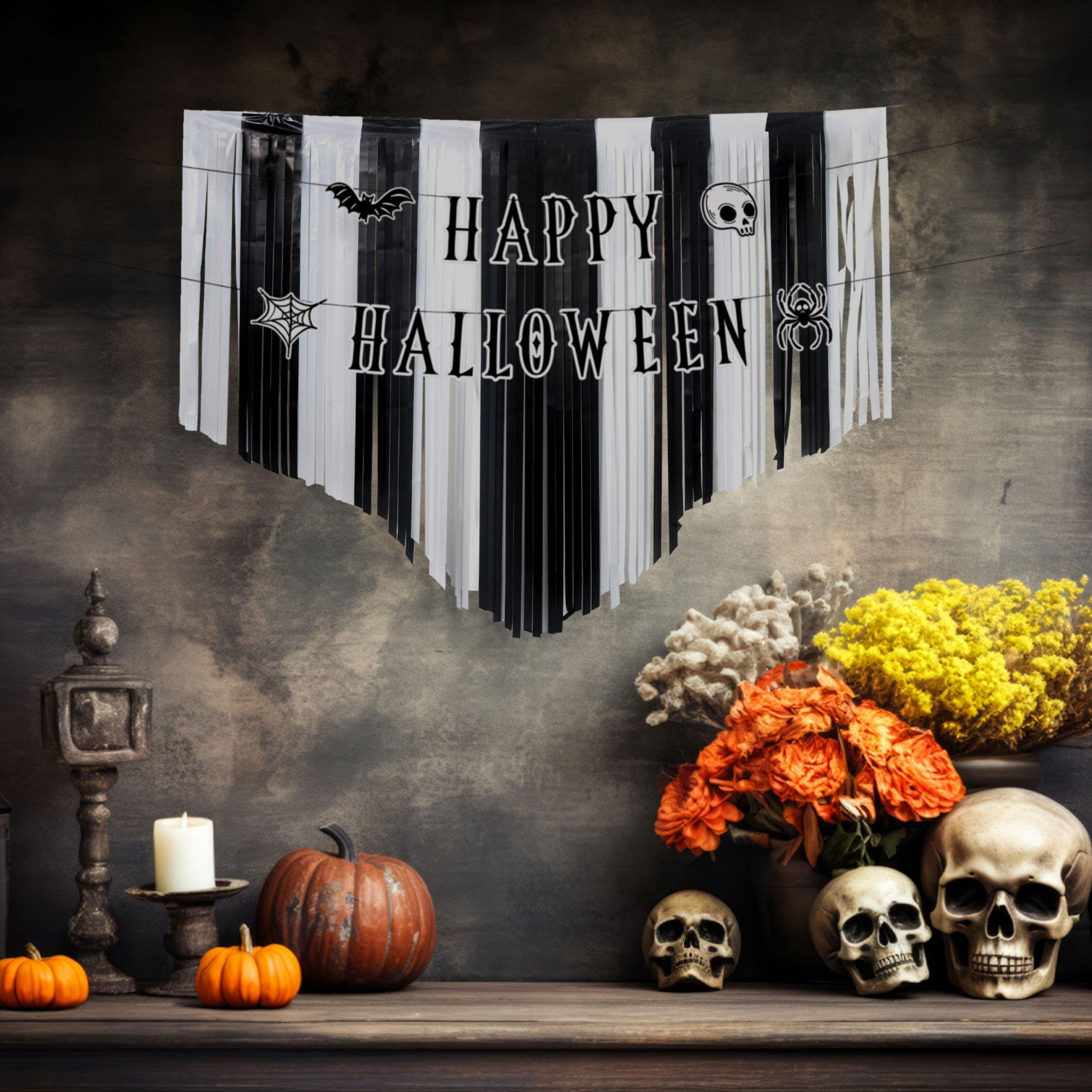 Spellbound Halloween Ribbon & Banner Backdrop Kit, 7ft x 4.7ft, 3pc