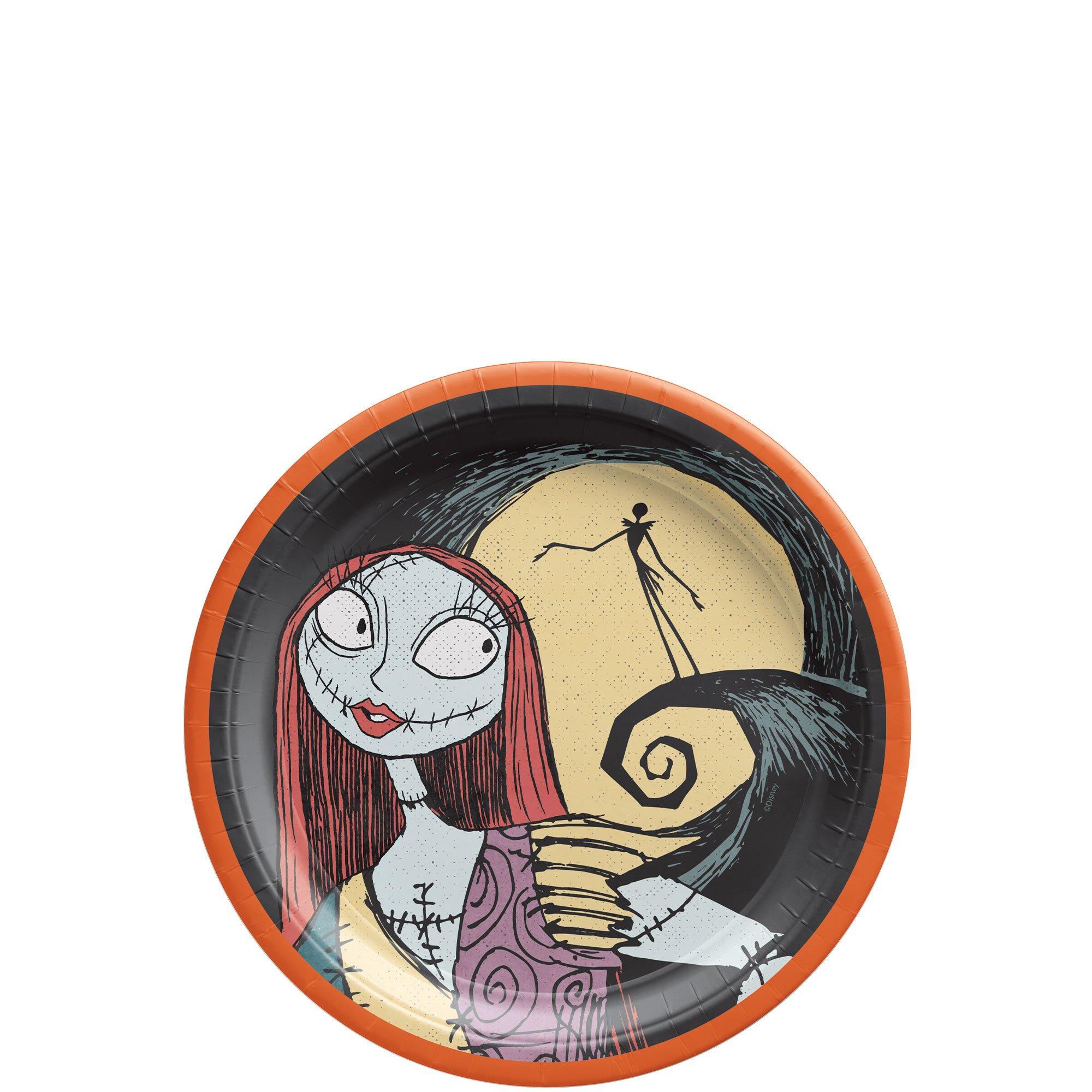 Sally & Spiral Hill Paper Dessert Plates, 6.75in, 18ct - The Nightmare Before Christmas