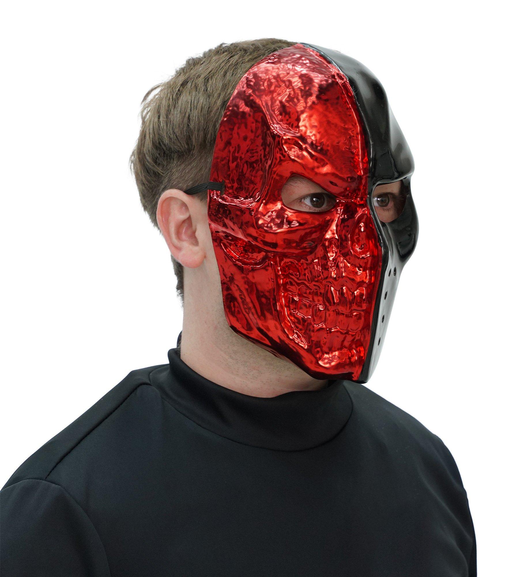 Adult Red & Black Death Sport Skull Mask