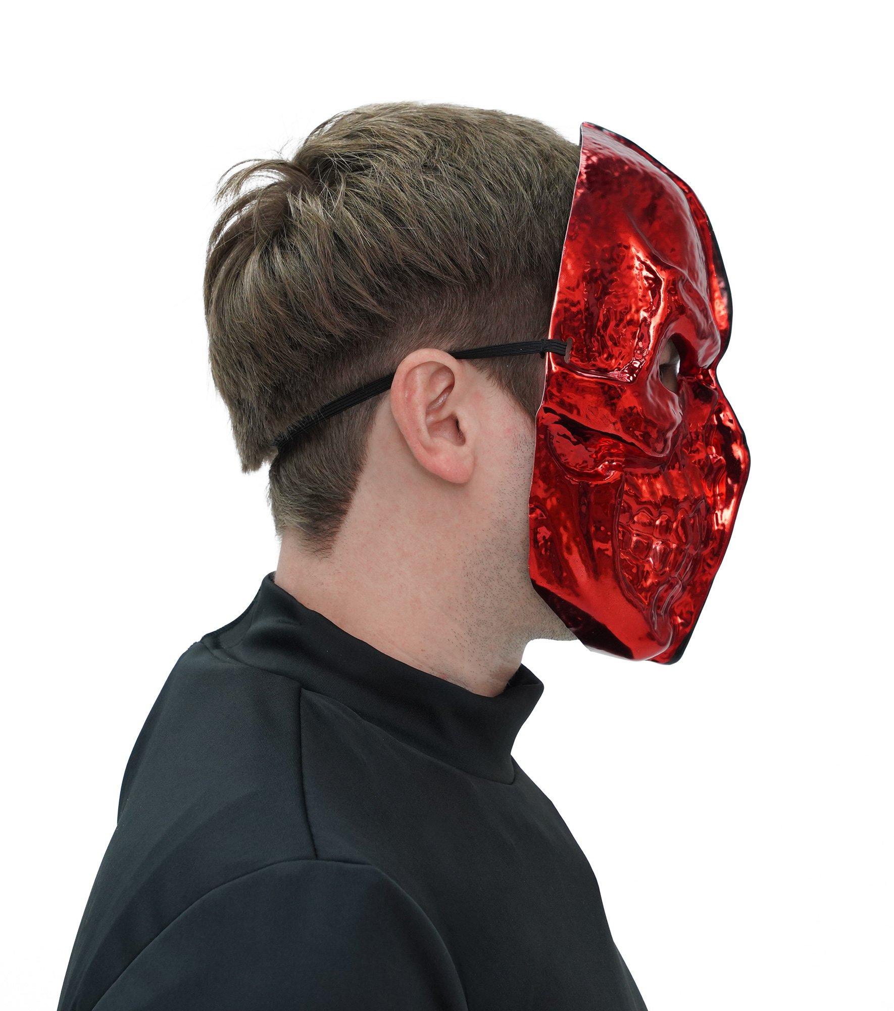 Adult Red & Black Death Sport Skull Mask