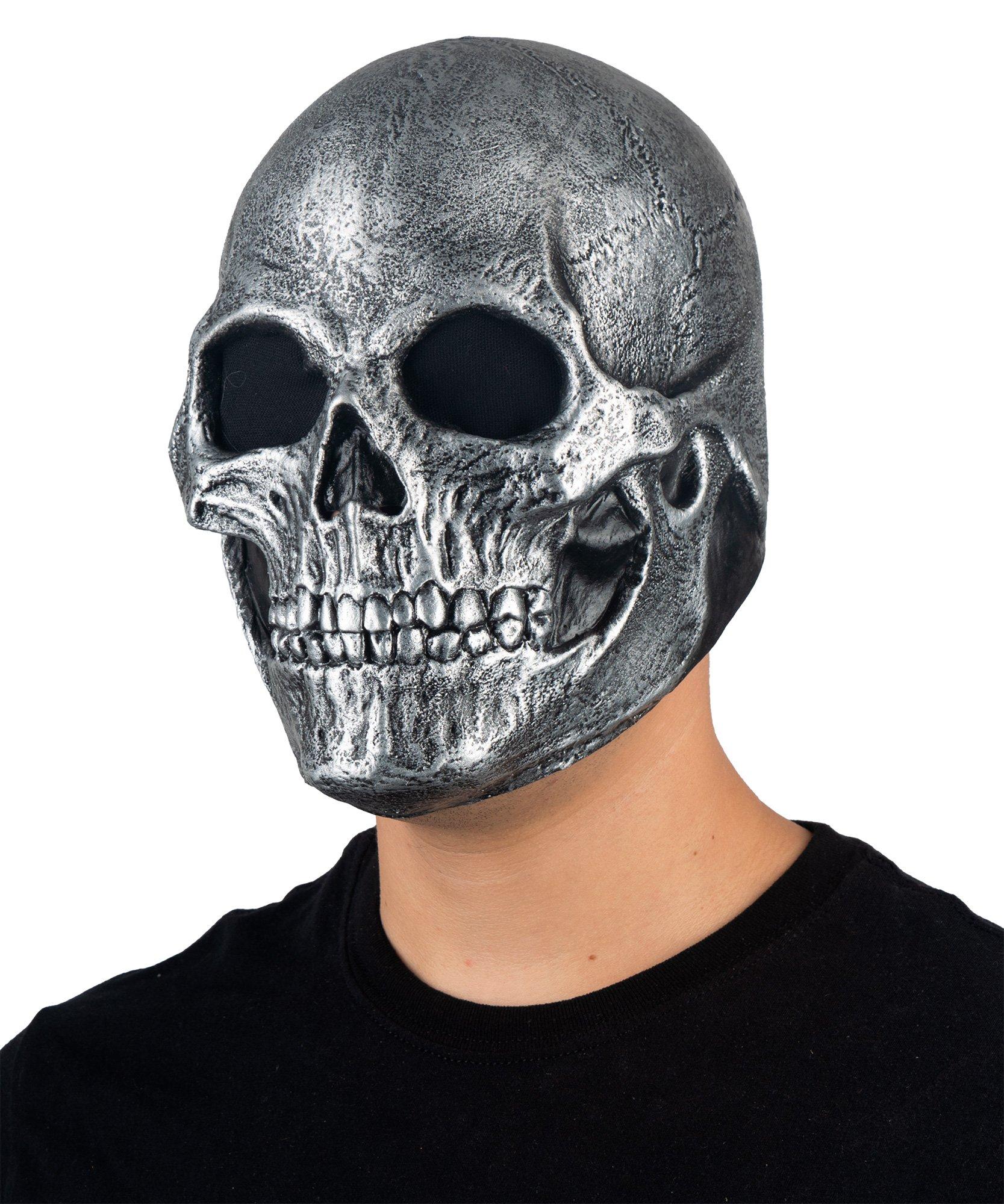 Adult Silver Skull Latex Mask