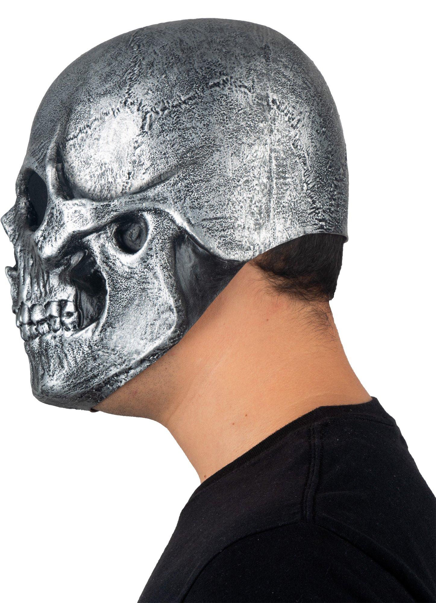 Adult Silver Skull Latex Mask