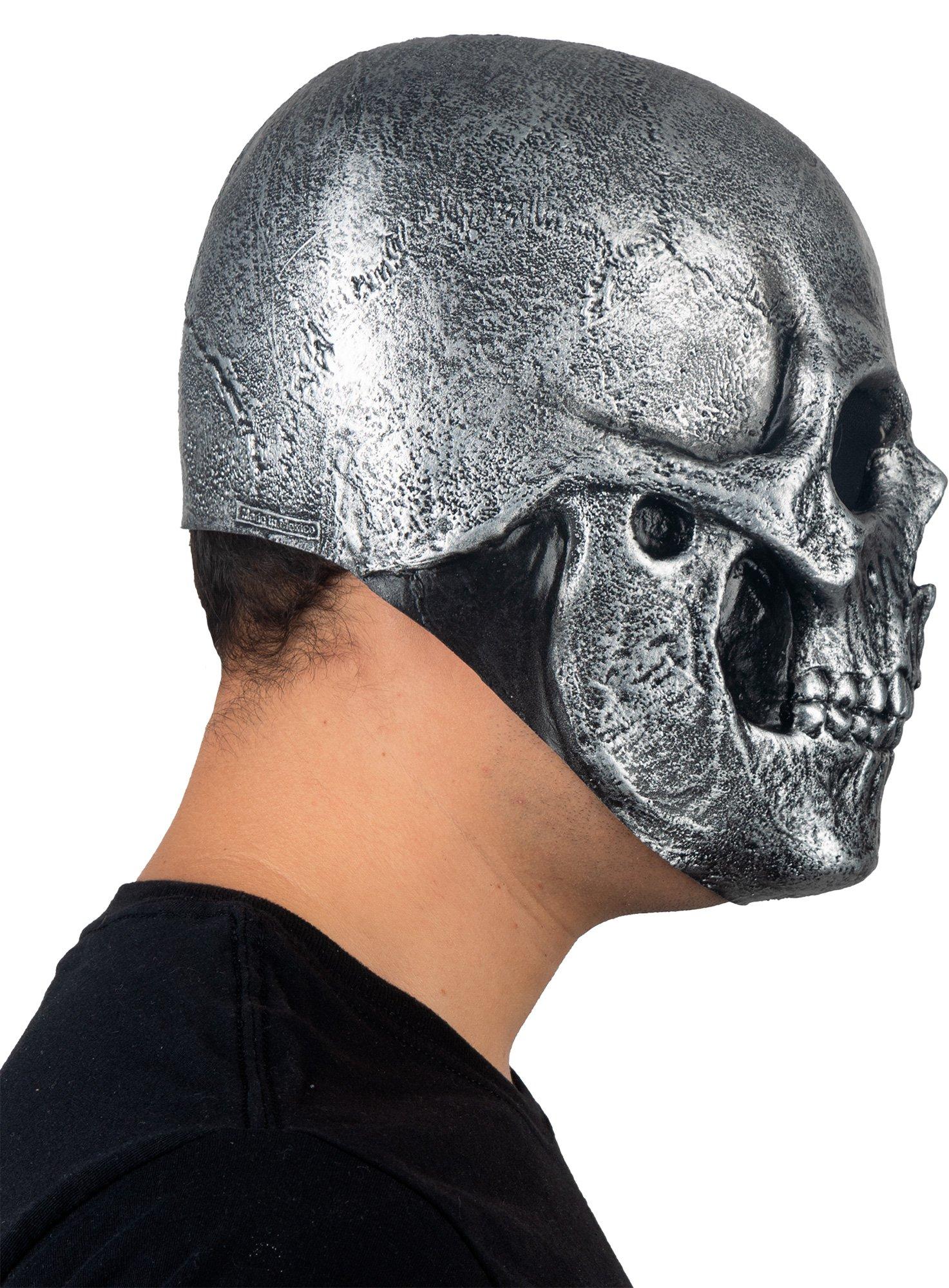 Adult Silver Skull Latex Mask