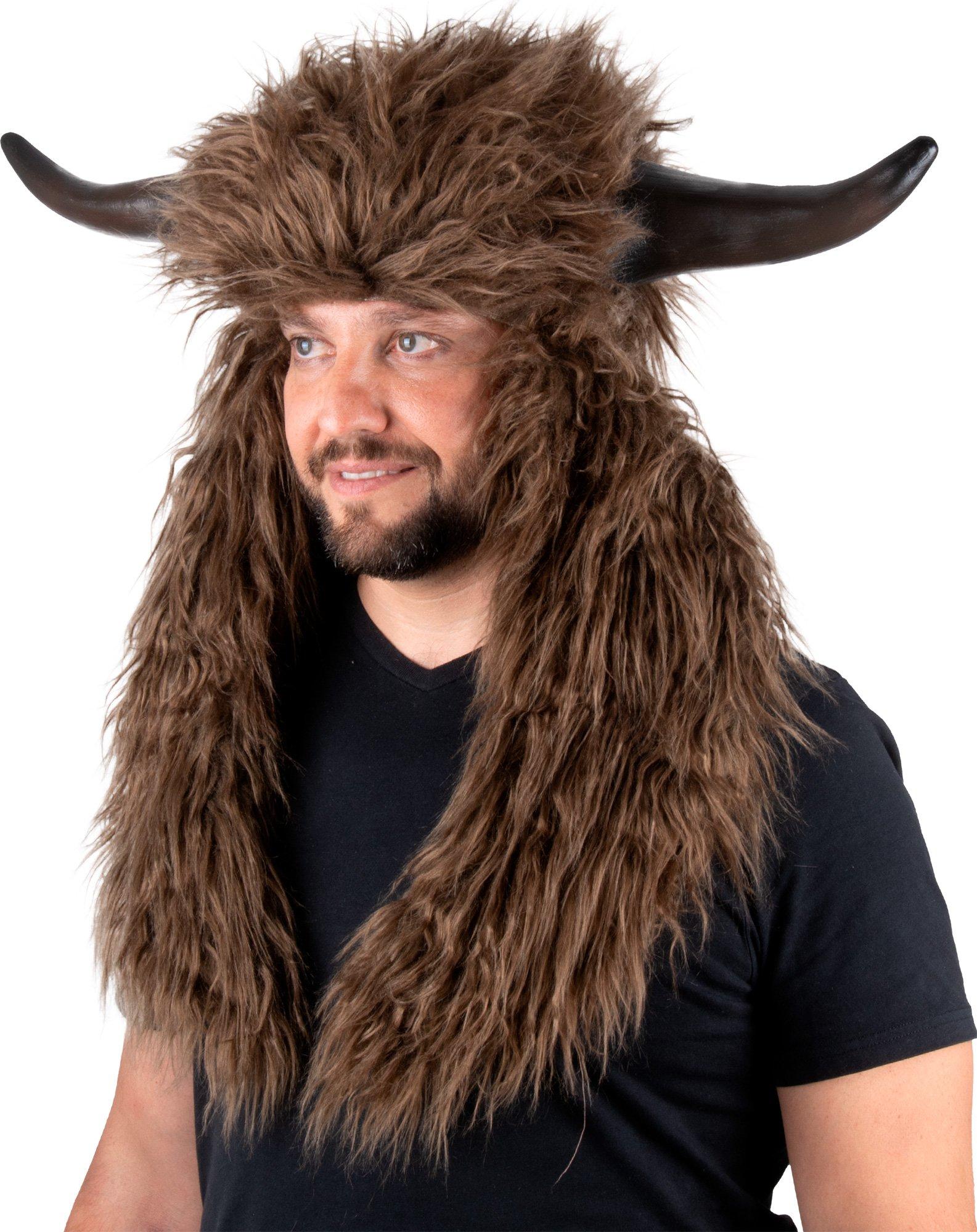 Adult Faux Fur Horn Helmet