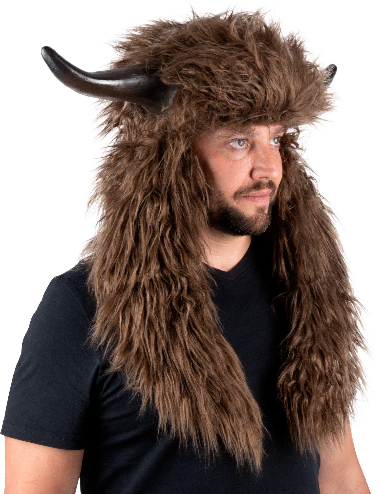 Adult Faux Fur Horn Helmet