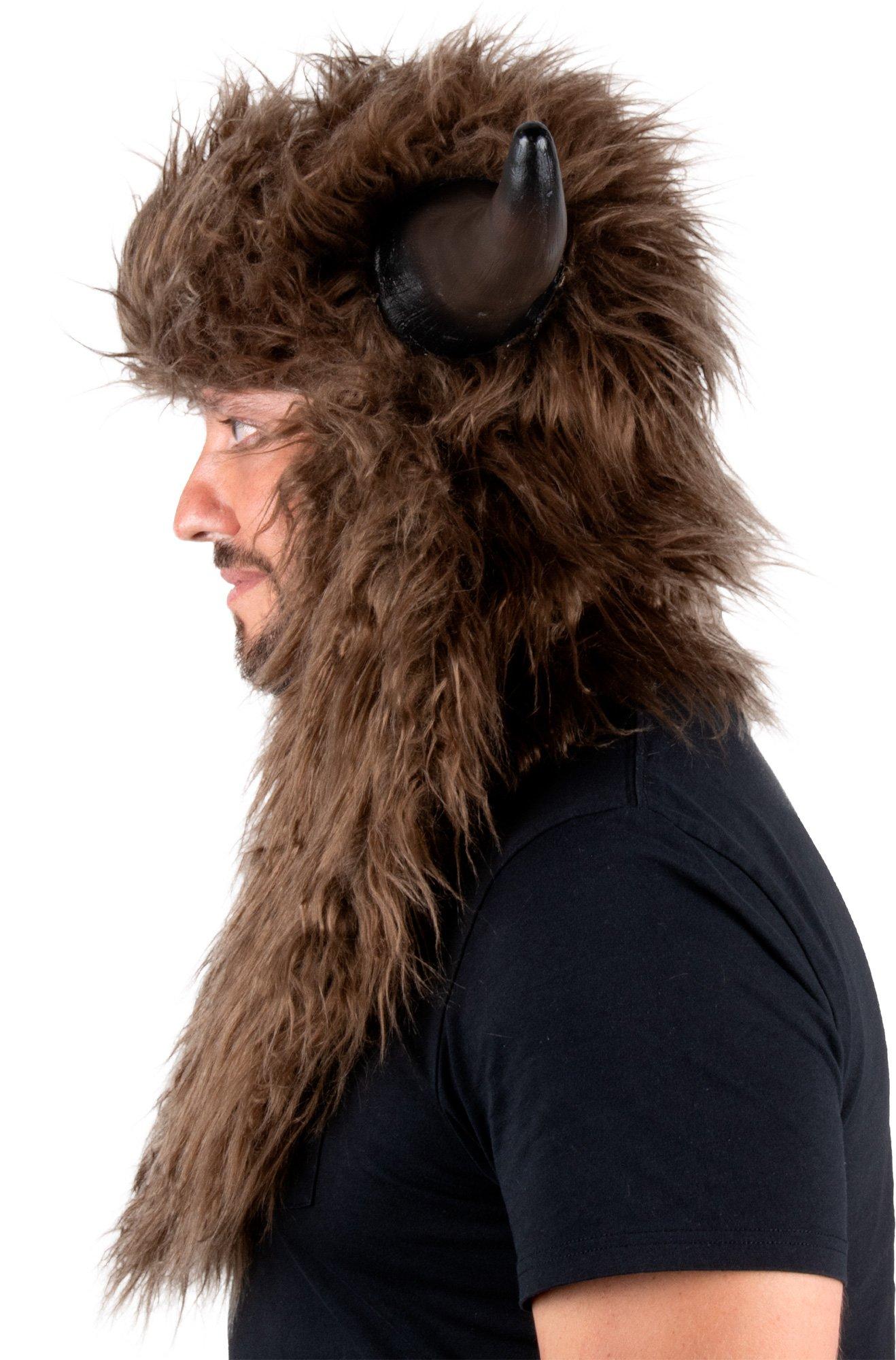 Adult Faux Fur Horn Helmet