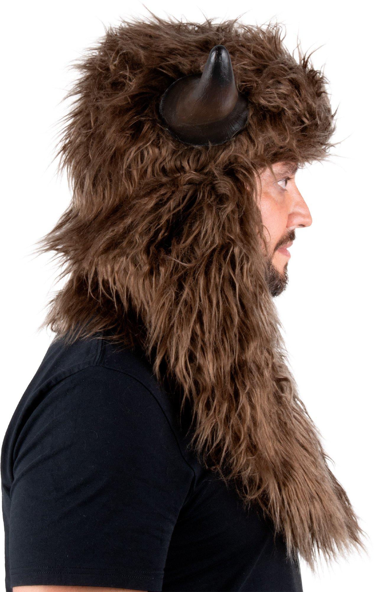 Adult Faux Fur Horn Helmet