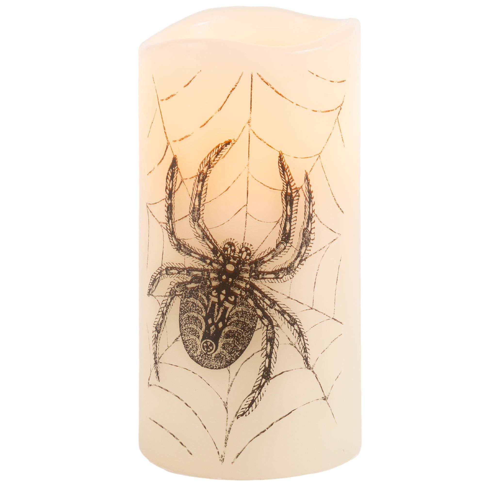 Light-Up LED Wax Halloween Pillar Candles, 3in x 6in, 3ct