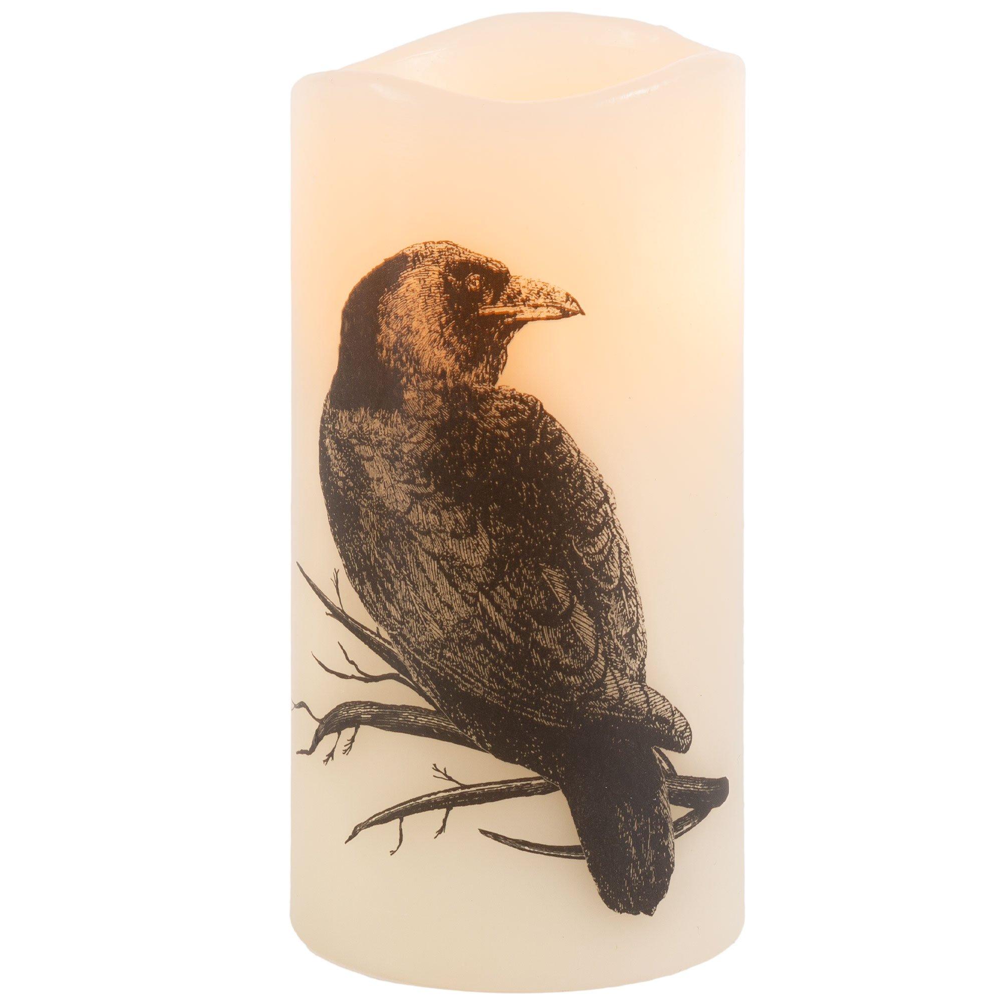 Light-Up LED Wax Halloween Pillar Candles, 3in x 6in, 3ct