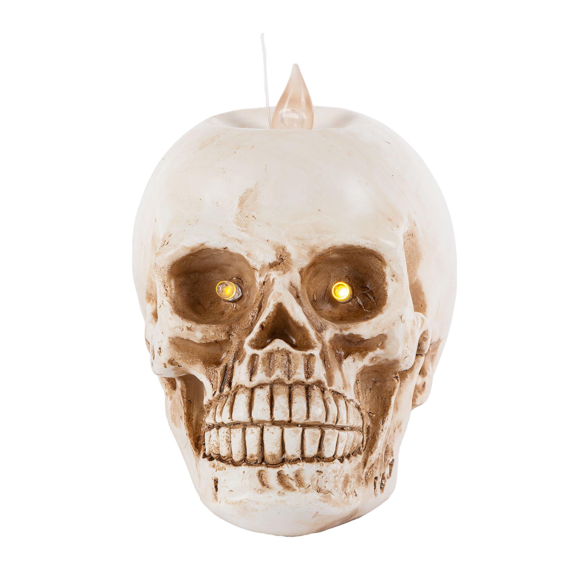 Light-Up LED Resin Hanging Skull Candles, 3.5in x 4.6in, 6ct