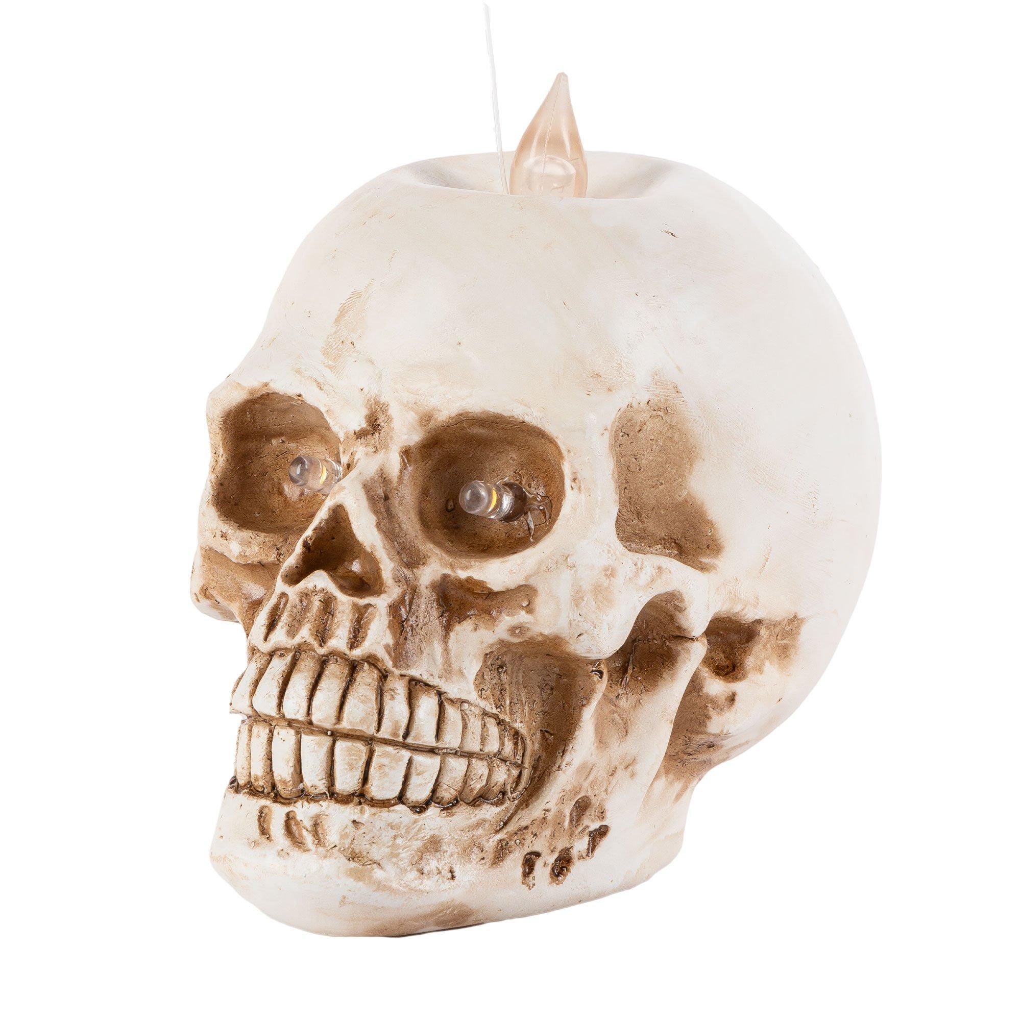 Light-Up LED Resin Hanging Skull Candles, 3.5in x 4.6in, 6ct