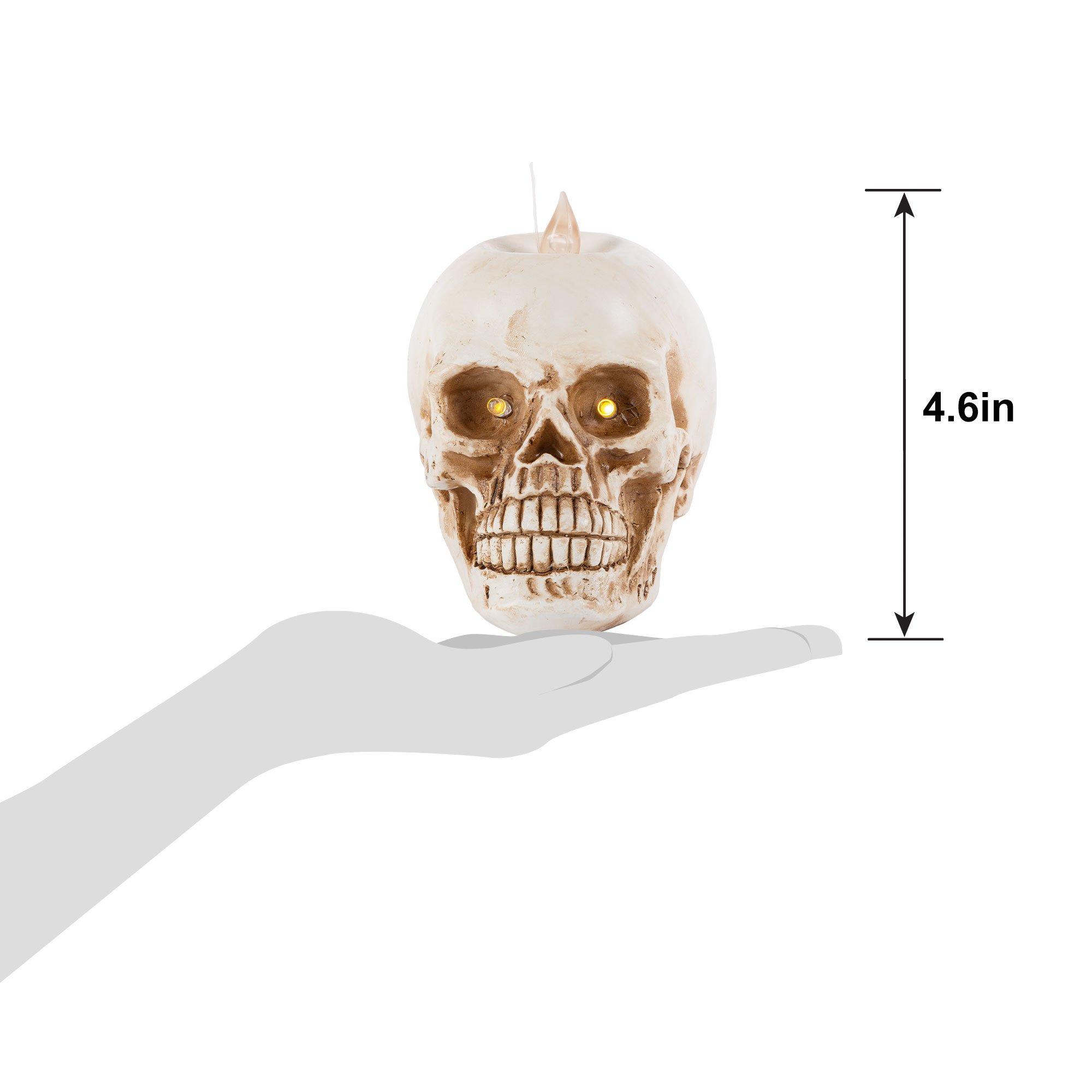 Light-Up LED Resin Hanging Skull Candles, 3.5in x 4.6in, 6ct