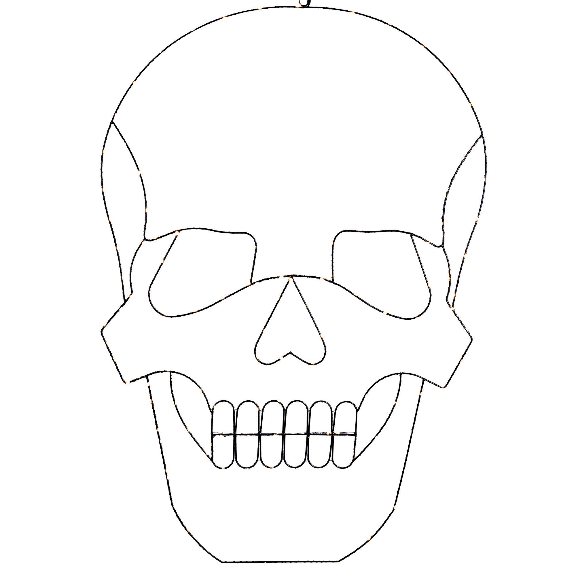 Light-Up LED & Iron Skull Decoration, 28.3in x 40in